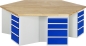 Preview: Gruppenwerkbank 498, B2700xT2340xH890mm, 6x4Schubladen-TA