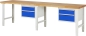 Preview: Werkbank höhenverstellbar 7123A1, B3000xT700xH790-1140mm, 4xSchublade-TA