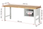 Preview: Werkbank höhenverstellbar 7126A1, B2000xT700xH790-1140mm, 3xSchublade-TA