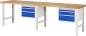 Preview: Werkbank höhenverstellbar 7126A1, B3000xT700xH790-1140mm, 6xSchublade-TA