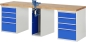 Preview: Werkbank 7510A0, B2500xT700xH890mm, 8xSchublade-TA, 1xSSKL