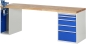 Preview: Werkbank 7511A2, B2500xT700xH890mm, 5xSchublade-TA, 1xSSKL