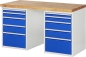 Preview: Werkbank 7511A3, B1500xT700xH890mm, 10xSchublade-TA