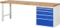 Preview: Werkbank 7611A1, B2500xT700xH890mm, 5xSchublade-TA