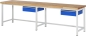 Preview: Werkbank höhenverstellbar 8001A1, 3000xT700xH840-1040mm, 2xSchublade-TA
