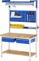 Preview: Werkbank höhenverstellbar 8001A7, B1250xT700xH840-1040mm, 1xSchublade-TA