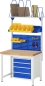Preview: Werkbank höhenverstellbar 8125A1, B1000xT700xH840-1040mm, 2xSchublade-TA