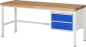 Preview: Werkbank höhenverstellbar 8125A1, B2000xT700xH840-1040mm, 2xSchublade-TA