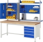Preview: Werkbank höhenverstellbar 8159A1, B2000xT700xH840-1040mm, 3xSchublade-TA