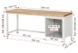 Preview: Werkbank höhenverstellbar 8159A1, B2000xT700xH840-1040mm, 3xSchublade-TA
