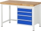 Preview: Werkbank höhenverstellbar 8162A1, B1250xT700xH840-1040mm, 4xSchublade-TA