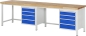 Preview: Werkbank höhenverstellbar 8162A1, B3000xT700xH840-1040mm, 8xSchublade-TA