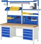 Preview: Werkbank höhenverstellbar 8181A1, B2000xT700xH840-1040mm, 8xSchublade-TA