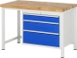 Preview: Werkbank höhenverstellbar 8259A1, B1250xT700xH840-1040mm, 3xSchublade-TA