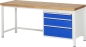 Preview: Werkbank höhenverstellbar 8259A1, B2000xT700xH840-1040mm, 3xSchublade-TA