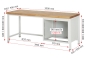 Preview: Werkbank höhenverstellbar 8259A1, B2000xT700xH840-1040mm, 3xSchublade-TA