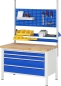 Preview: Werkbank höhenverstellbar 8327A2, B1250xT700xH840-1040mm, 3xSchublade-TA