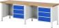 Preview: Werkbank höhenverstellbar 8452A2, B2500xT700xH840-1040mm, 6xSchublade-TA