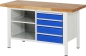Preview: Werkbank höhenverstellbar 8463A2, B1500xT700xH840-1040mm, 4xSchublade-TA