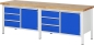 Preview: Werkbank höhenverstellbar 8468A2, B2500xT700xH840-1040mm, 6xSchublade-TA, 2xTür