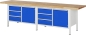 Preview: Werkbank höhenverstellbar 8468A2, B3000xT700xH840-1040mm, 6xSchublade-TA, 2xTür