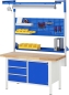 Preview: Werkbank höhenverstellbar 8473A2, B1500xT700xH840-1040mm, 6xSchublade-TA