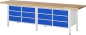 Preview: Werkbank höhenverstellbar 8473A2, B3000xT700xH840-1040mm, 12xSchublade-TA