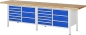 Preview: Werkbank höhenverstellbar 8479A2, B3000xT700xH840-1040mm, 18xSchublade-TA