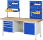 Preview: Werkbank höhenverstellbar 8553A2, B2000xT700xH840-1040mm, 4xSchublade-TA, 1xTür