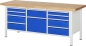 Preview: Werkbank höhenverstellbar 8575A2, B2000xT700xH840-1040mm, 10xSchublade-TA