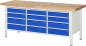 Preview: Werkbank höhenverstellbar 8579A2, B2000xT700xH840-1040mm, 12xSchublade-TA