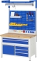Preview: Werkbank höhenverstellbar 8932A2, B1250xT700xH840-1040mm, 5xSchublade-TA, 1xTür
