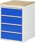 Preview: Schubladenschrank L5.1, B580xT650xH825mm, B-Top-25mm, 4xSchublade-TA