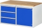 Preview: Schubladenschrank LL3.0.8, B1145xT650xH645mm, B-Top-25mm, 3xSchublade-TA, 1xTür