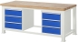 Preview: Schwerlastwerkbank-2.500 kg Traglast, B2000xT900xH900xS50mm, 6xSchublade-TA