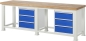 Preview: Schwerlastwerkbank-2.500 kg Traglast, B2500xT700xH900xS50mm, 6xSchublade-TA