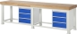 Preview: Schwerlastwerkbank-4.500 kg Traglast, B3000xT700xH900xS100mm, 6xSchublade-TA