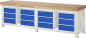 Preview: Schwerlastwerkbank-4.500 kg Traglast, B3000xT700xH900xS100mm, 12xSchublade-TA
