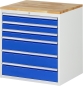 Preview: Schubladenschrank XL5.9, B770xT650xH825mm, B-Top-25mm, 6xSchublade-TA