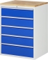 Preview: Schubladenschrank XL7.5, B770xT650xH1035mm, B-Top-25mm, 5xSchublade-TA