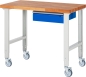 Preview: Fahrbare Werkbank (höhenverstellbar) 7001A1, B1250xT700xH950-1000mm | 4LR