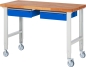 Preview: Fahrbare Werkbank (höhenverstellbar) 7002A1, B1500xT700xH950-1000mm | 2BR-2LR