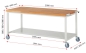 Preview: Fahrbare Werkbank 8000, B2000xT700xH880mm, Ablageboden Metall