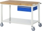 Preview: Fahrbare Werkbank 8001, B1250xT700xH880mm, Ablageboden-MT, 1xSchublade-TA