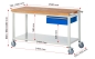 Preview: Fahrbare Werkbank 8001, B1500xT700xH880mm, Ablageboden-MT, 1xSchublade-TA