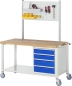 Preview: Fahrbare Werkbank 8157, B1250xT700xH880mm, 3xSchublade-TA