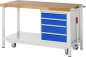 Preview: Werkbank mit Fahrgestell 8162, B1500xT700xH880mm, 4xSchublade-TA