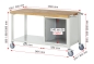 Preview: Fahrbare Werkbank 8162, B1500xT700xH880mm, 4xSchublade-TA