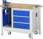 Preview: Werkbank mit Fahrgestell 8183, B1000xT700xH880mm, 3xSchublade-TA, 1xSSK