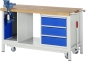 Preview: Werkbank mit Fahrgestell 8183, B1500xT700xH880mm, 3xSchublade-TA, 1xSSK